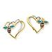 14k Gold Two-tone Enamel Bee Post Earring title=