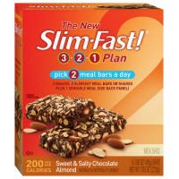 Slim-Fast 3-2-1 Plan Meal Bars Sweet and Salty Chocolate Almond -- 5 Bars