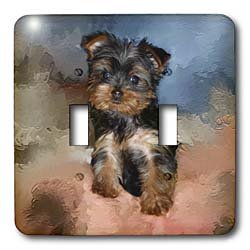 Dogs Toy Yorkie - Toy Yorkie Puppy - Light Switch Covers - double toggle switch