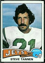 1975 Topps Regular (Football) Card# 177 Steve Tannen of the New York Jets Ex Condition