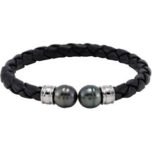 Genuine IceCarats Designer Jewelry Gift Sterling Silver Tahitian Cultured Pearl Cuff Bracelet. 8.00 Inch Tahitian Cultured Pearl Cuff Bracelet In Sterling Silver