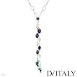 DV ITALY Wonderful Necklace With 262.90ctw Amethysts, Cubic zirconia and Quartz Made in 925 Sterling silver. Total item weight 73.4g Length 16.5in