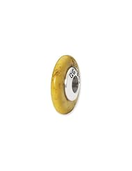 Sterling Silver Yellow Maganasite Stone Charm
