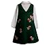 Girls 2pc Holiday Candy Cane Faux Wrap V-neck Corduroy Jumper Dress Set ~ Size (4-6x)