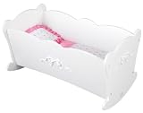 Tiffany Bow Doll Cradle 21.5x13.5 White