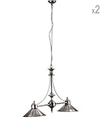 Metal Loft Set x 2 Lámparas Colgantes Aviator Plateado