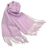 Basile Ombre Fringed Wool-Cashmere Pashmina Shawl lilac-white