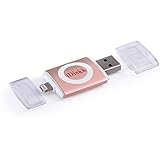iDiskk USB Drive for iPhone, iPad and iPod, [Apple MFI Certified], USB and lightning connector,32GB Rose Gold