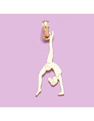 Gold Sports Charm Pendant Gymnastics Floor Back Flip