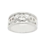 New Wide Sterling Silver Ladies Ring Gucci Link Design