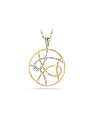 I. Reiss 14K Gold Gallery Pendant, Enhanced with Diamondsl