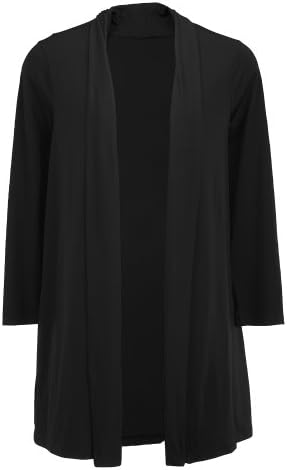 Ulla Popken Plus Size Matte Jersey Shawl Lapel Jacket - Black, 16/18