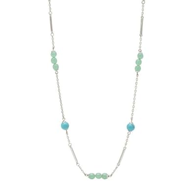 Cheap Girls Jewelry Fossil Thin Turquoise Chain Necklace JA5861040 For Sale