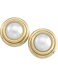 14K Yellow Gold Mabe Pearl Earrings