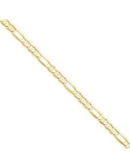 14k Yellow 20in Gold 4mm Concave Open Figaro Necklace Chain. Metal Wt- 9.09g