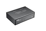 Asus GigaX GX1005 Netzwerk Switch, 5 Port, 10/100 Fast Ethernet, Green Network, Metallgehäuse, Schwarz