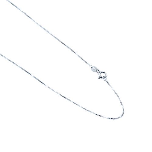 18 Sterling Silver Italian Box Chain Necklace 1 MM