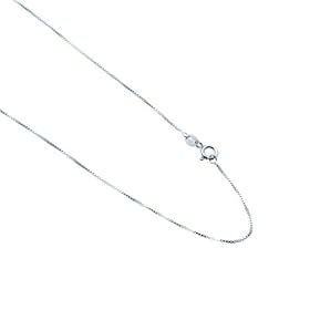 18" Sterling Silver Italian Box Chain Necklace 1 MM by 