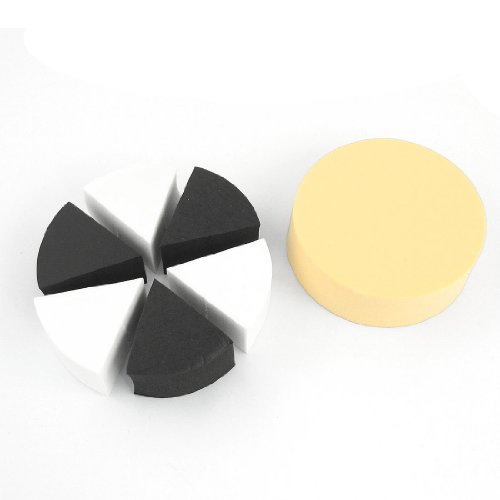 FOREVER YUNG 7 Pcs Beauty Makeup Foundation Facial Face Powder Puff Apricot Black White
