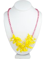 Pearl Bunch Doll Shoe Necklace in New Pink/Yellow