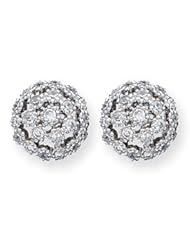 Sterling Silver CZ Hoop Earrings QE3235"