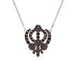 Sterling Silver Necklace Pendant Sikhism Black Cz & Sapphire
