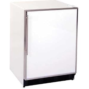 Summit FF7LBlack Black Locking Commercial Compact Refrigerator with 5.5 Cu Ft, White Cabinet, Interior Light and Adjustable Shelves FF7LWC
