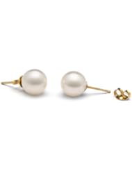Pair of 9.0-9.5 mm, AAA Quality, White Akoya Pearl Stud Earrings