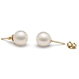 Pair of 9.0-9.5 mm, AA+ Quality, White Akoya Pearl Stud Earrings