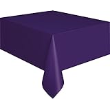 Deep Purple Plastic Table Cover, 54 by 108-Inch
