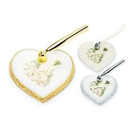 Pastel Bridal Bouquet Heart Base - Pearl Border with White and Silver Pen (Set of 1) - by Weddingstar