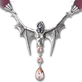 Gothic **Aello** Pendant Necklace in English Pewter & Crystal by