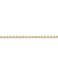 10k Yellow Gold 7in 2.75mm Handmade D/C Rope Chain Bracelet. Metal Wt- 4.23g