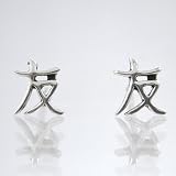 Small Chinese Friend Symbol Stud Earrings in Sterling Silver, #9438