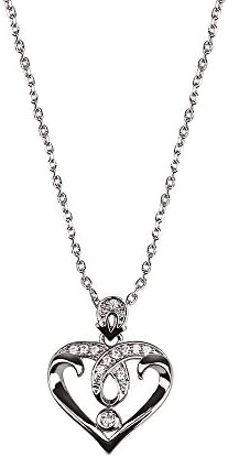 Heart Shape Pendant Necklace Jewelry Design. Love Crystals Zirconia Cross Women Gift. 16" + 2" Extender.