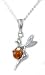 Beatiful Equinox Designs 925 Sterling Silver 3D Fairy Holding Cognac Amber Charm Necklace ~ Comes Gift Boxed