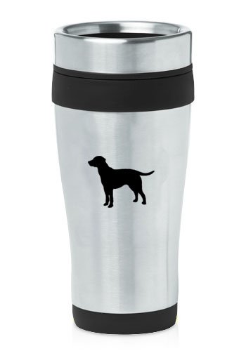 Black 16oz Insulated Stainless Steel Travel Mug Z2258 Lab Labrador Retriever