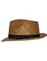 Havana Airway Panama Hat Brown Straw Snap brim Mens (58cm (7-1/4), Natural Brown)