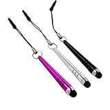Cosmos ® Black/Hot Pink/Silver 2 in 1 (Stylus/styli + Anti-Dust Plug) Touch Screen Pen for iPhone 4 4s 3 3Gs iPod/iPad 2 3 Kindle Fire HD Sony Playstation PSP PS VITA, HTC Flyer EVO View 4G, Motorola Xoom, Samsung Galaxy, BlackBerry Playbook AMM0101US + Free Cosmos Cable Tie