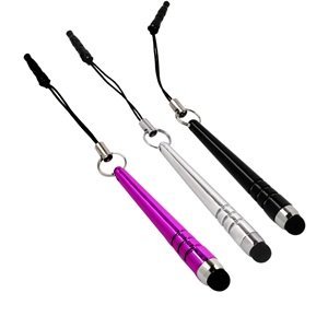 Cosmos ® Black/Hot Pink/Silver 2 in 1 (Stylus/styli + Anti-Dust Plug) Touch Screen Pen for iPhone 4 4s 3 3Gs iPod/iPad 2 3 Kindle Fire HD Sony Playstation PSP PS VITA, HTC Flyer EVO View 4G, Motorola Xoom, Samsung Galaxy, BlackBerry Playbook AMM0101US + Free Cosmos Cable Tie
