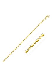 1.5mm 14K Yellow Gold Diamond-Cut Alternating Bead Chain