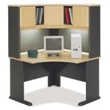 48 Corner Desk and Hutch Set - Series A Beech Collection - Bush Office Furniture - WC14366-67