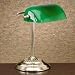 Brass Bankers 60 Watt Desk Lamp, 14" High, Green Shade/Brass Base CGIW9400
