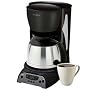 Mr. Coffee DRTX85 8-Cup Programmable Coffeemaker with Thermal Carafe, Black and Stainless Steel
