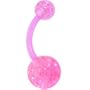 Bioplast Pink Glitter Belly Ring