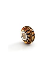 Tiger Print Murano Glass Charm for 3mm Charm Bracelets