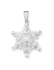 Sterling Silver CZ Snowflake Pendant
