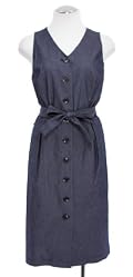 Liz Claiborne Denim Sleeveless Button Front Shirt Dress