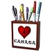 SmudgeArt Canada Art Designs - I Love Canada - 2 - Tile Pen Holders-5 inch tile pen holder
