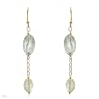 Made in Italy Pleasant Earrings With 50.45ctw Precious Stones - Genuine Amethysts and Prehnites Well Made in 14K/925 Gold plated Silver. Total item weight 13.5g Length 86mm